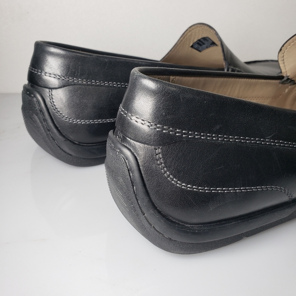Ecco Men's Classic Moc Black Leather Slip On Loafer Driving Shoes Size 12EW - Picture 7 of 15